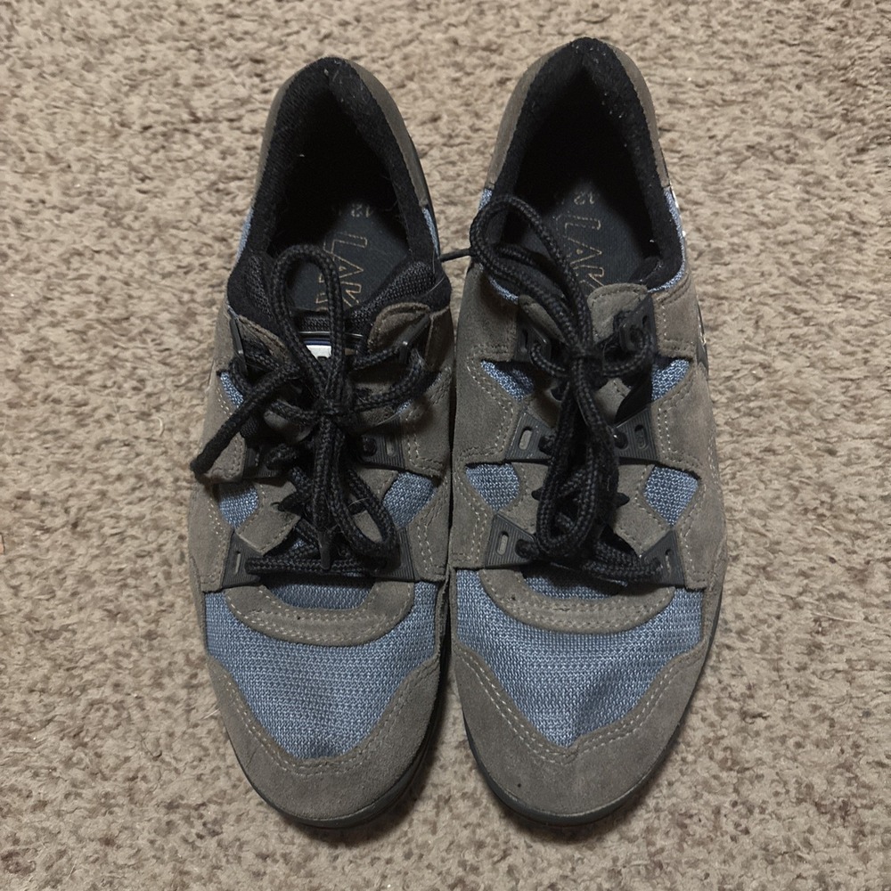 Lake Men's Sz 8.5 9 Leather Mountain Bike Cycling Shoes Blue Tan Clip On